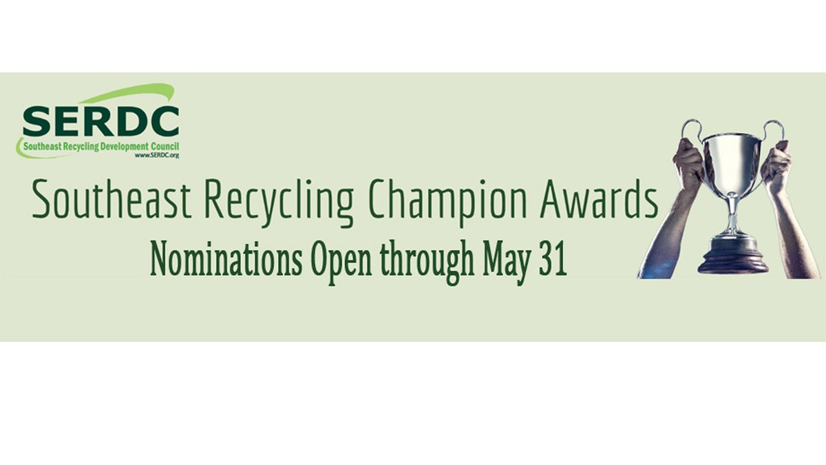 SERDC11's tweet photo. May is Membership month!  SERDC members can now nominate a Recycling Champion in the SE.  Not a member?  Now's a great time to join at https://t.co/yCWZL7Z575.  Learn more about the award program at https://t.co/ftWqJEsAcO. https://t.co/IvOJg0A46K
