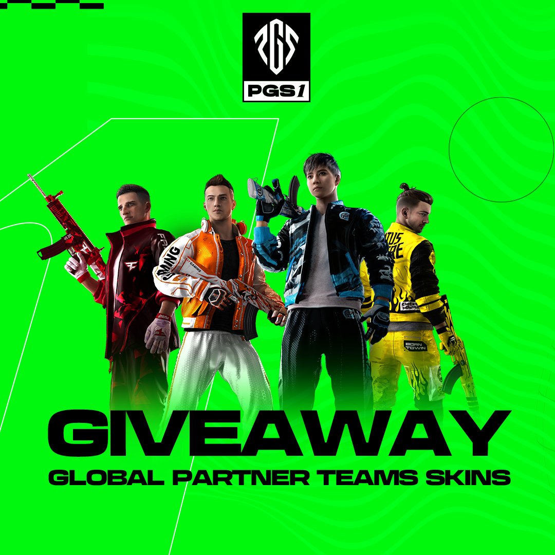GIVEAWAY 🥳

To celebrate the #PGS1 Grand Final we are giving away a brand new GLOBAL PARTNER TEAM bundle!! 🌐

To participate make sure to follow us and retweet this post. 🚨

It’s your chance to win a Team Edition Skin. 📷

📒 Rules: bit.ly/3npSLpO