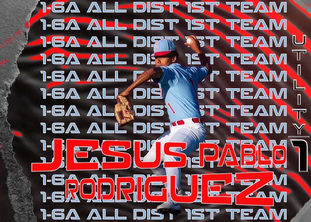 jprodriguez125's tweet photo. Super Blessed to be named 1-6A 1st Team All District Utility Pitching- 55.2 innings 6-3 64ks 2.892 era  Batting- .365 avg .431 OBP .633 SLG 3HRS 7 Triples 7 Doubles 22 Singles 4 walks Fielding- .887 26 chances 18 PO 6 Assisted Thank you @Jalvarbulldog !
@Fchavezeptimes @Prep1USA https://t.co/CN4WBSDGCJ