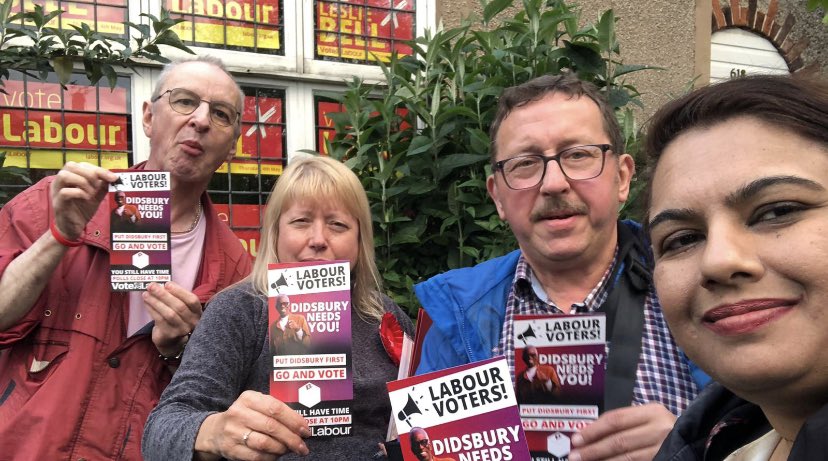 Last push for <a href="/Didsburylabour/">Didsbury West Labour</a> for Leslie Bell <a href="/JohnHughes55/">John Hughes</a> @AfiaKamal <a href="/Peter_Cookson1/">Peter Cookson</a>