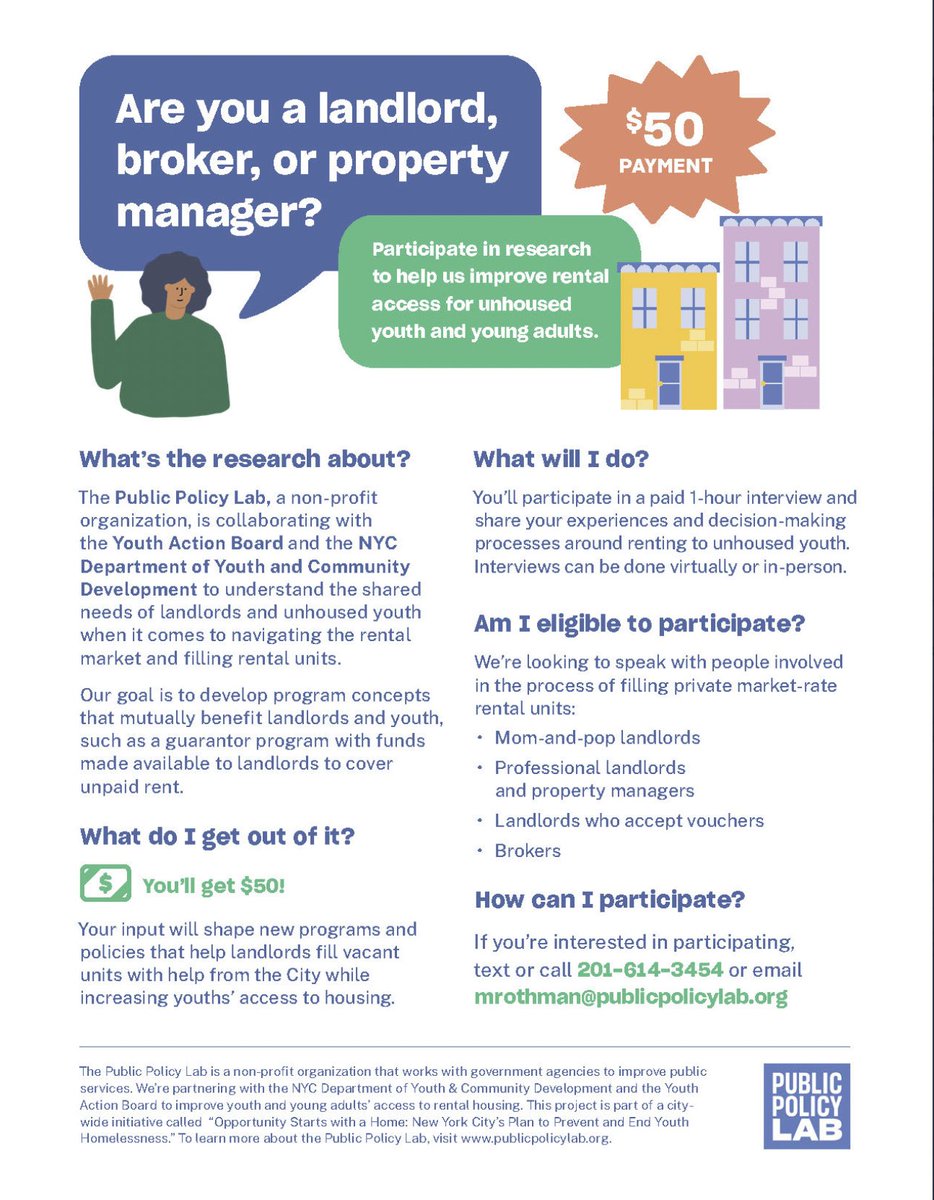The <a href="/publicpolicylab/">Public Policy Lab</a> would like to hear from you, small #housing providers! 👇