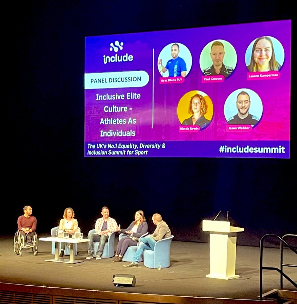 Had a wonderful time speaking with my fellow panellists at the #includesummit yesterday! We dove into the topic of (often exclusive) elite sport cultures and how each of us are working to make these environments more inclusive! Here’s to doing active inclusion on purpose! 🙌🏻