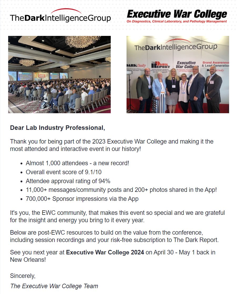 TheDarkReport's tweet image. Special thanks to those who attended #EWC2023! We cannot wait to see you all again at #EWC2024. 

Save $500 by registering before May 5 at executivewarcollege.com