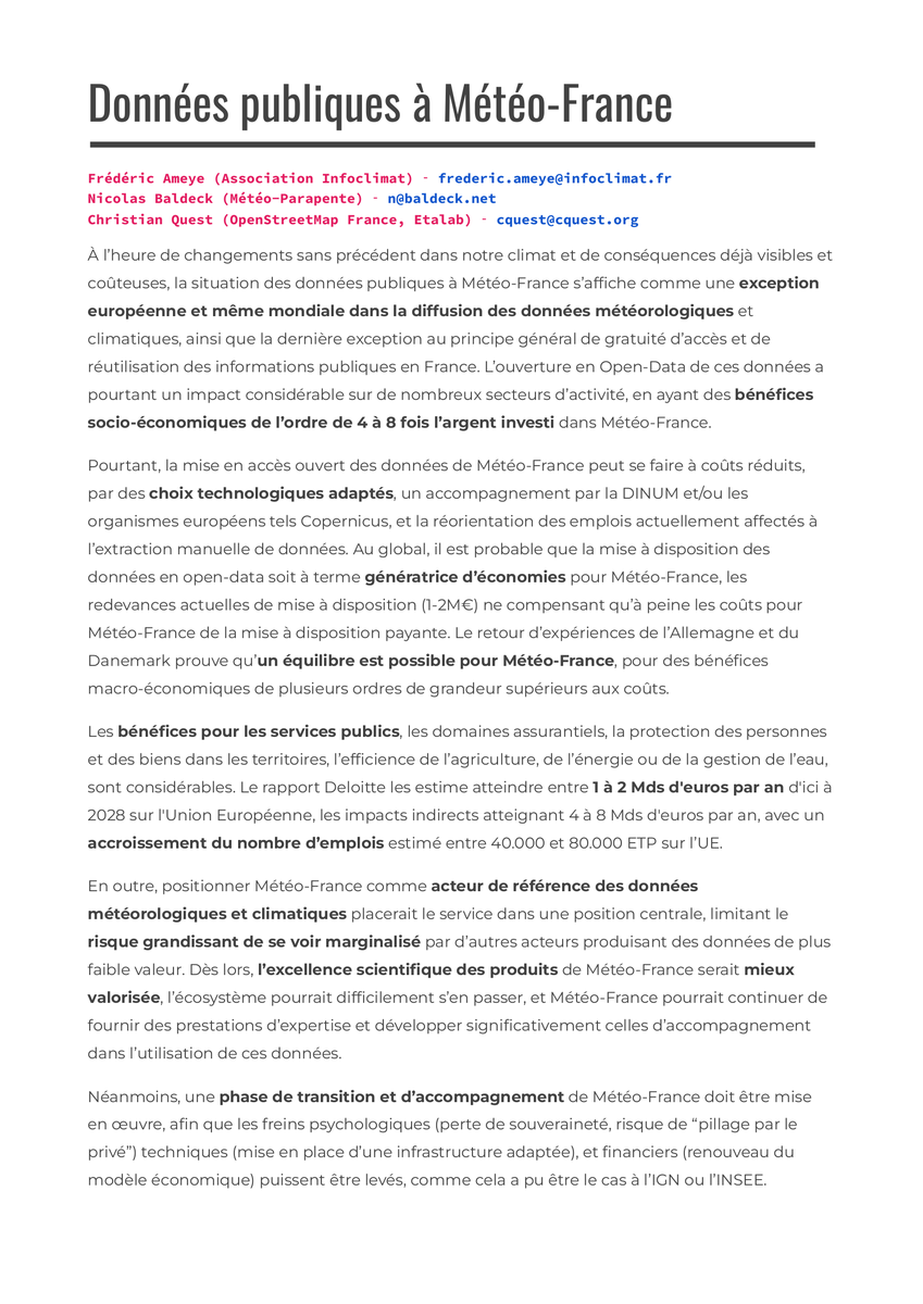 fredericameye's tweet photo. C'est pas faute d'avoir proposé de l'aide pendant des années, dans l'ombre et bénévolement.

Voici un extrait d'un rapport soumis à @GuillaumeRozier sur le sujet des données publiques à Météo-France, basé sur l'expérience de @nb4ld, @cq94, @infoclimat.

https://t.co/bMvbMaD9Gp https://t.co/H0j6aL83jA