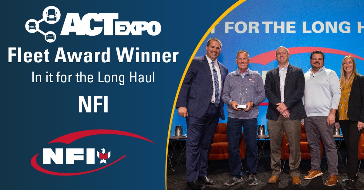 Congratulations to @NFIindustries Industries for winning this year’s #ACTexpo In It for the Long-Haul Award.