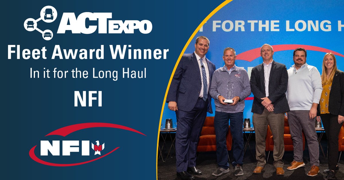 ACTExpo's tweet image. Congratulations to @NFIindustries Industries for winning this year’s #ACTexpo In It for the Long-Haul Award.