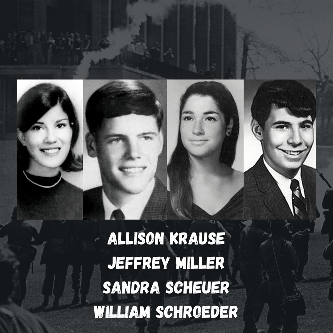 ChangeTheRef's tweet photo. 53 years ago was the Kent State massacre.

We remember:

Allison Krause, Jeffrey Miller, Sandra Scheuer and William Schroeder

#EndGunViolence https://t.co/wqnOCZDuWD