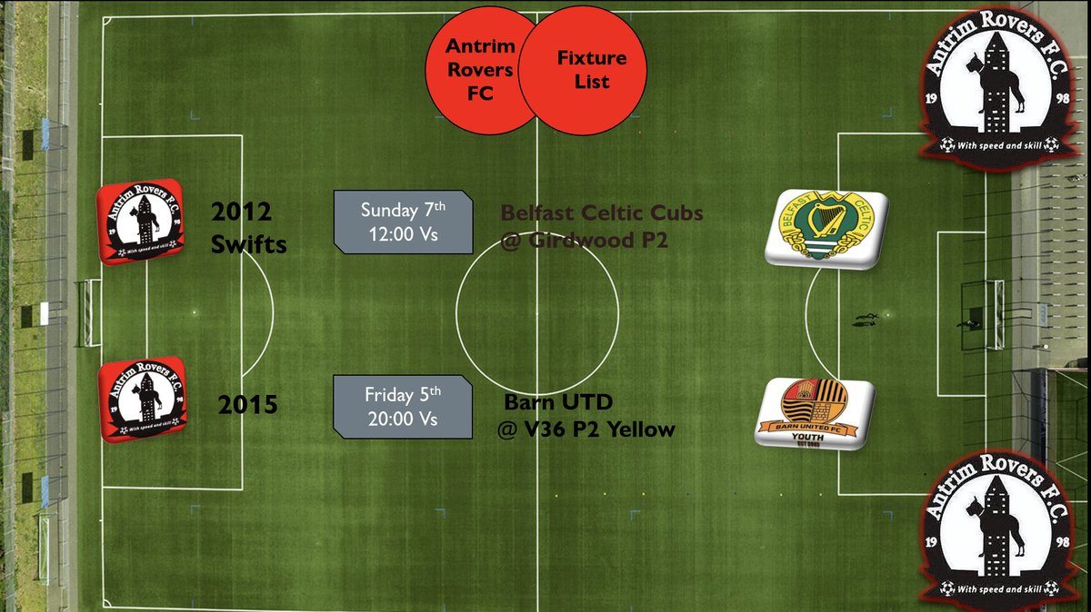 antrimroversfc's tweet photo. Antrim Rovers fixtures this weekend 🔴⚫🔴⚫ https://t.co/N03DTPj6WH