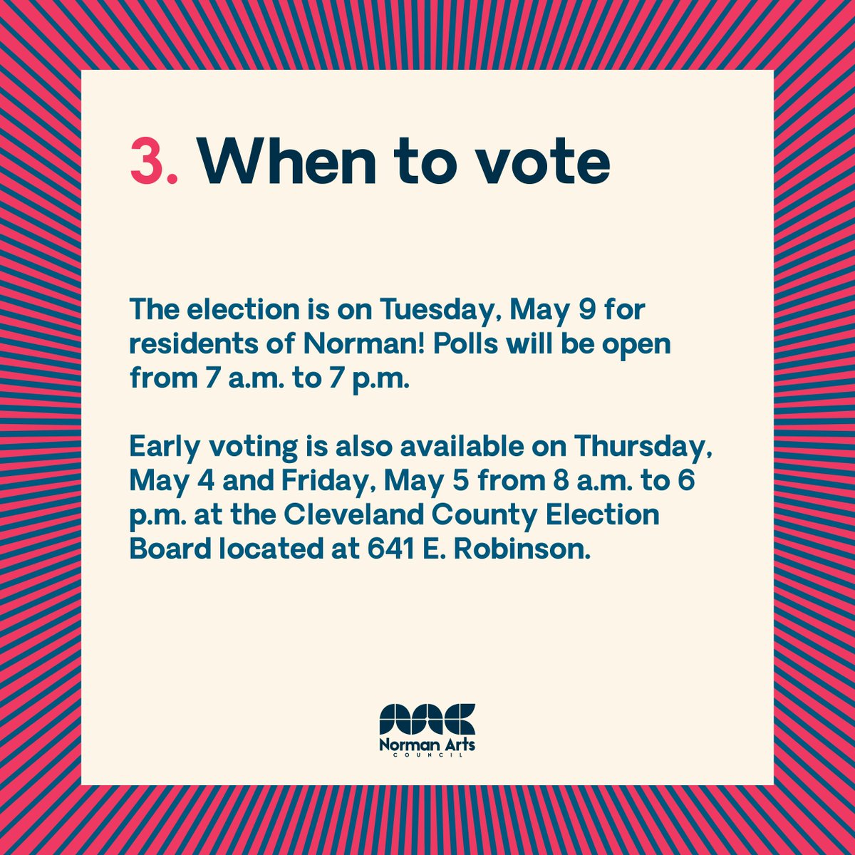 NormanArts's tweet image. A special election takes place this coming Tuesday, May 9 — early voting started today! — to decide on a guest tax increase. Here are a few things you should know before casting your ballot.

We encourage Norman citizens to vote and make their voices heard this Tuesday!
