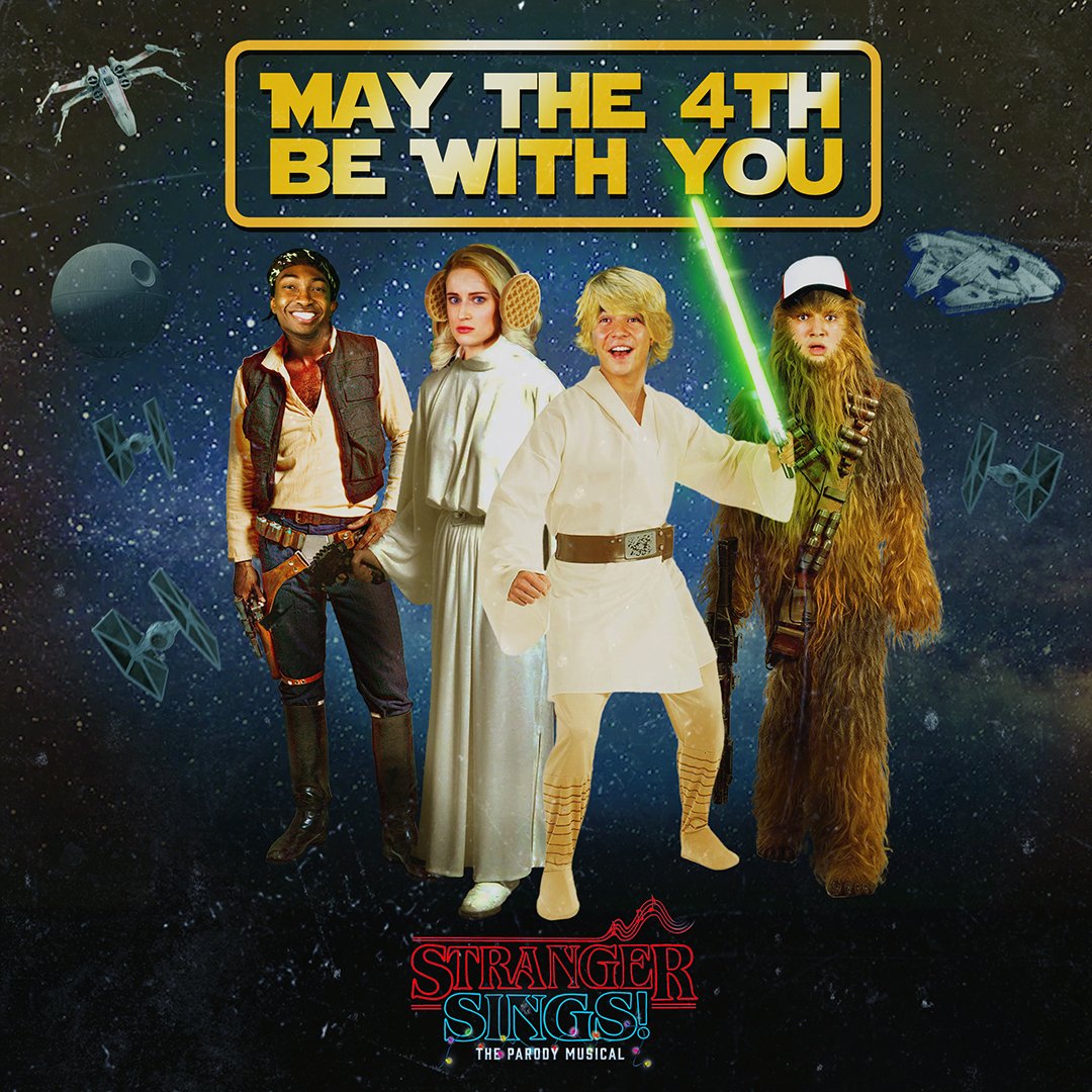 strangersings's tweet photo. When the Upside Down meets a galaxy far, far, away. May the 4th be with you!
#strangersingsmusical #strangerthings #justiceforbarb #barb #strangerthingsedit #parody #musicalparody #musical #theatrekid #StrangerthingsCosplay #nycactivities #thingstodoinnyc https://t.co/HBQEyk8Ojr