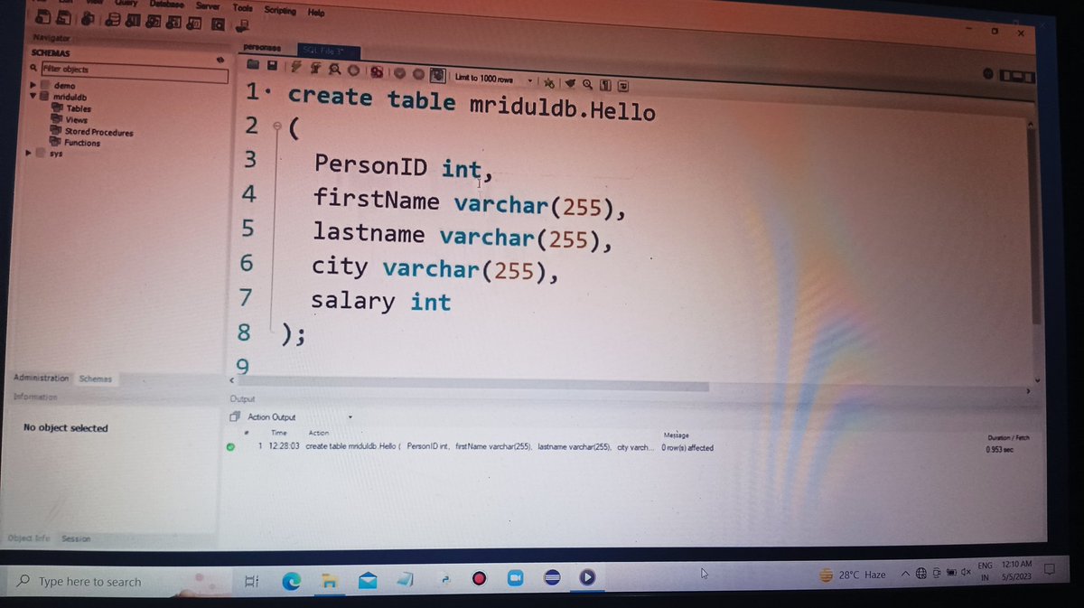 ADITYAK37929458's tweet photo. SQL #LEARNING π»ππ©βπ»
there is a lot of syllabus left in #SQL #mysql #todaylearning
#selflearning #DAY1 https://t.co/M5jCX9Wnyw