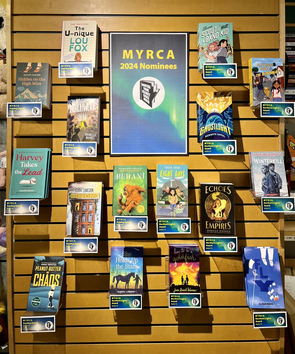The 2024 MYRCA Nominees are here!! 

#indiebookstore #myrca #local #kidsbooks @MyrcAward #canadianbooks #canadianauthors