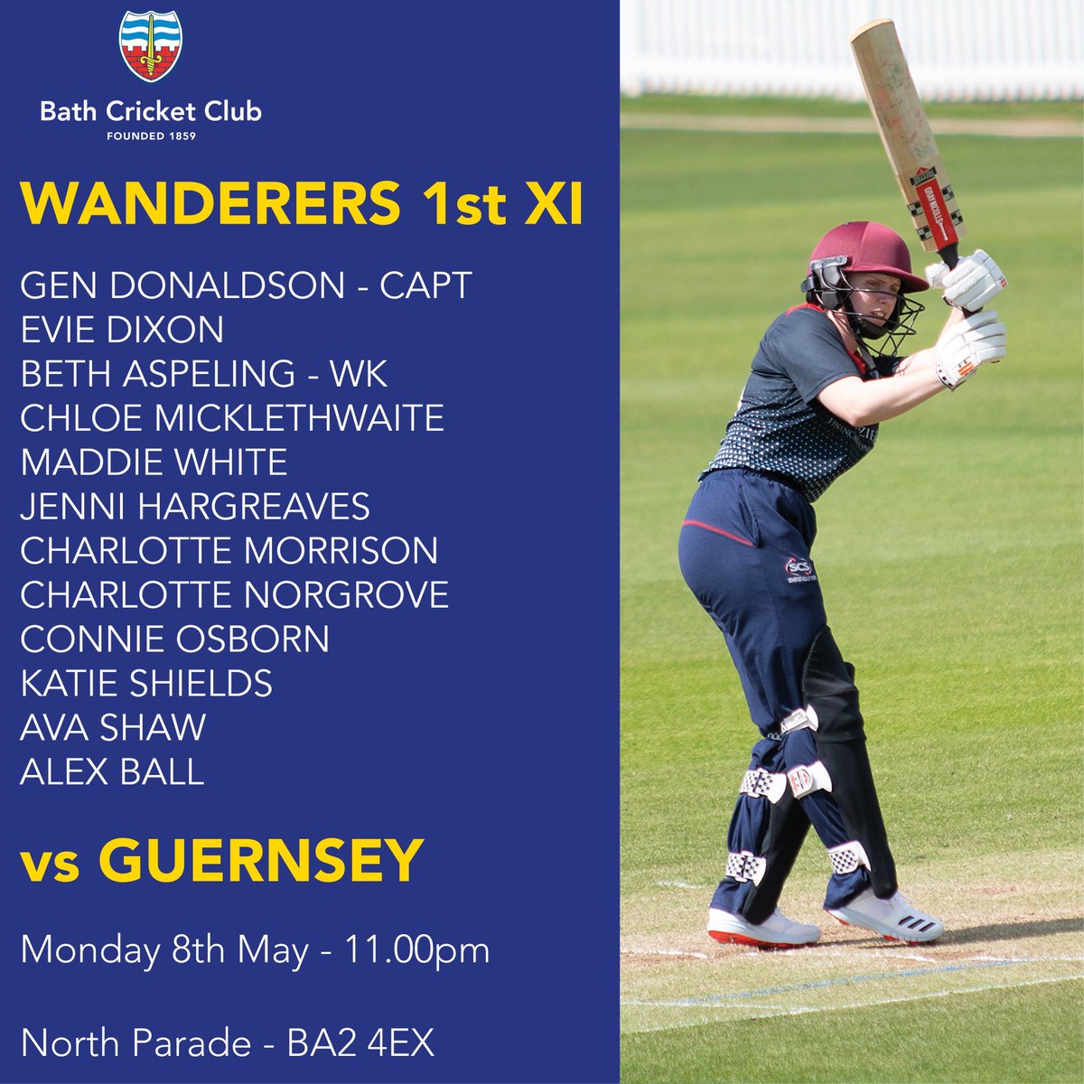 Weekend teams for matches vs <a href="/FrocesterCC/">Frocester CC</a> <a href="/CongresburyCC/">CongresburyCC</a> and <a href="/guernseycricket/">Guernsey Cricket</a> #bath #sports fingers crossed for some dry weather