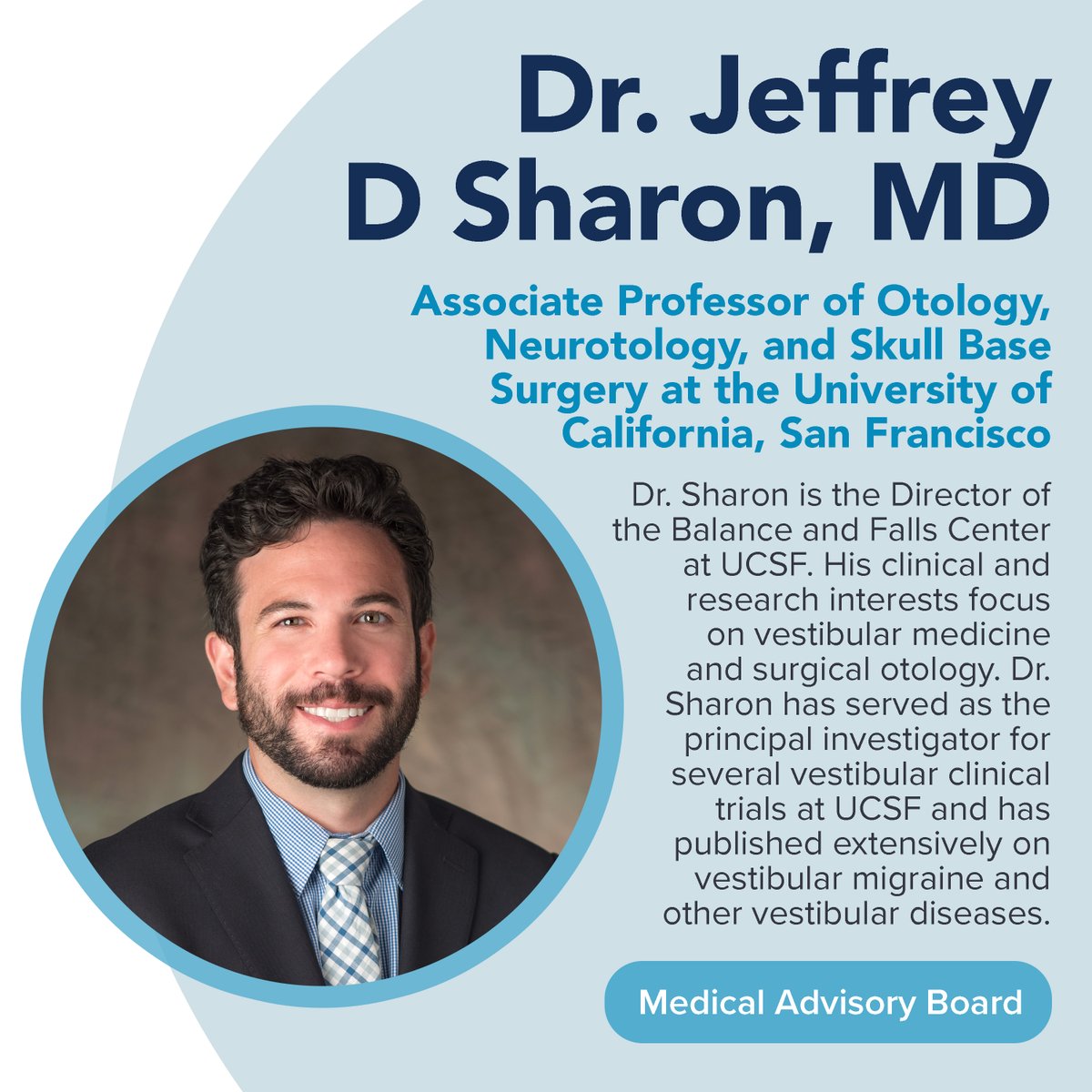 We're honored to introduce another member of our #MedicalAdvisoryBoard, Jeffrey Sharon, MD! At UCSF, Dr. Sharon is an Associate Professor of Otology, Neurotology, and Skull Base Surgery, as well as the Director of the Balance and Falls Center.
Read more: lnkd.in/e6xrdVWn