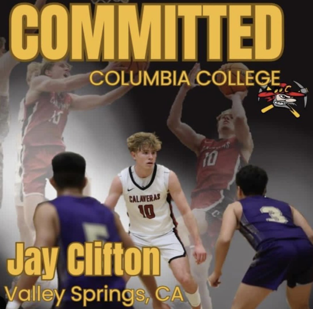 Cal-Hi Sports named Jay Clifton, among only 15 players, to the Div. 4 All-State first team. Clifton averaged 20 ppg, 6 rpg, 5 apg & 2 spg ending the season 11th in the state for made 3’s in his class. Come watch him play as a Columbia Claimjumper next fall. #claimjumpernation