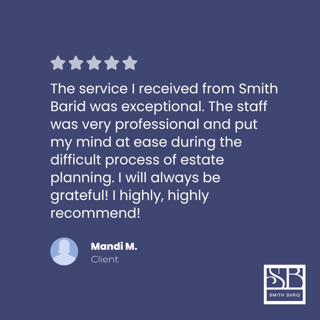 smithbarid's tweet image. Thank you for taking the time to leave such a thoughtful review of our services. Your kind words and feedback mean the world to us!

#bestclientsever #estateplanningattorneys #estateplanningguys