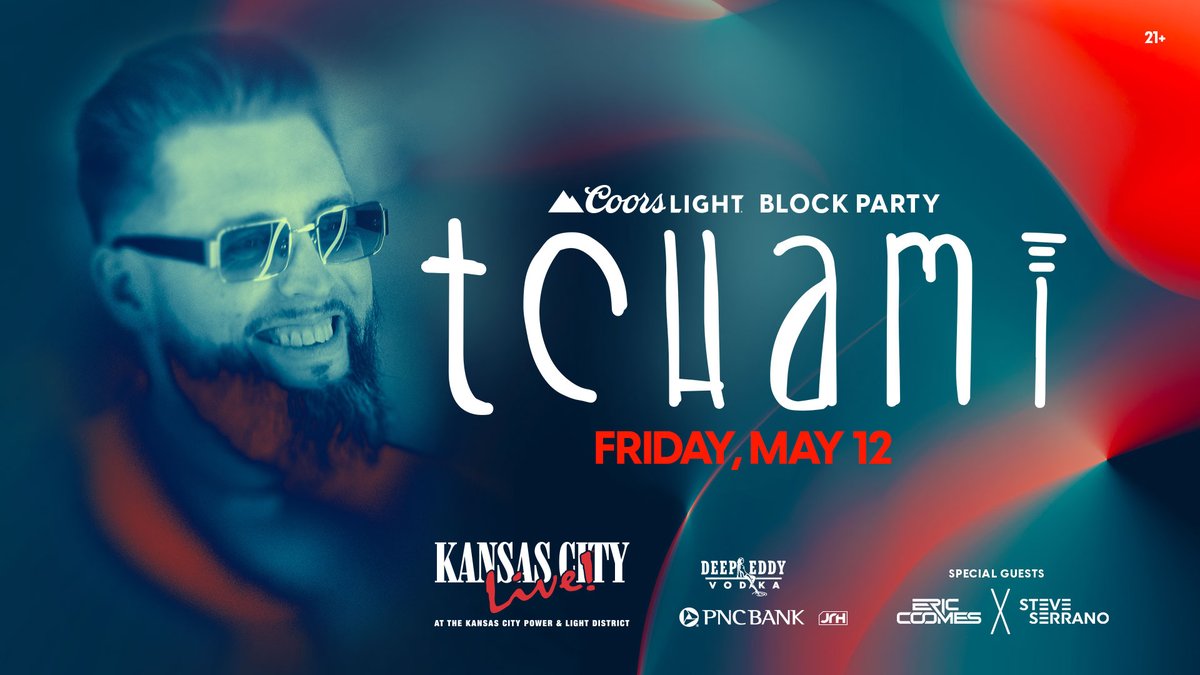 ZOOKSProduction's tweet image. 🚨 NEXT FRIDAY! 🚨
.
Get ready to groove! ✨ Tchami is bringing his future house magic to Kansas City Live! on May 12th! 💃🕺
.
Tickets: bit.ly/TchamiZOOKS 🎟