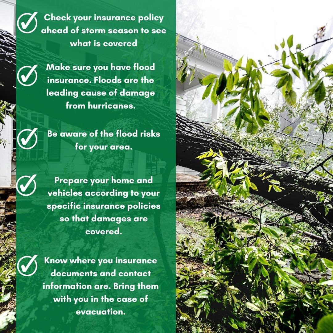 Floods are the leading cause of damage during hurricanes, but most standard homeowners insurance policies do not cover flood damage. 
#HurricanePreparednessWeek