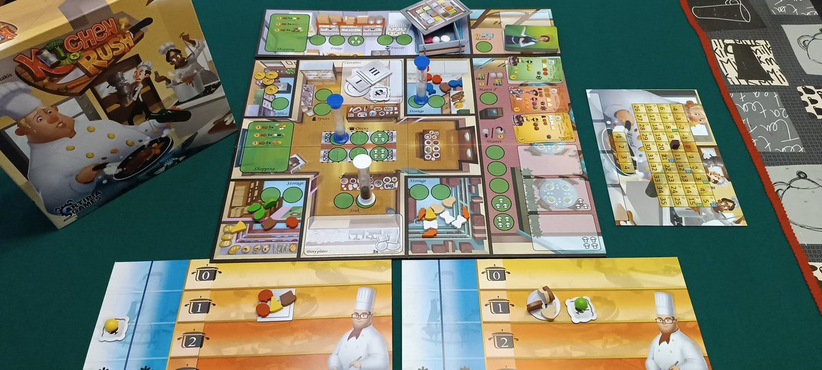 Publicenemeeple's tweet photo. Seguimos con nuestro reto!! Esta vez hemos jugado nuestra propia versión de #DisasterChefs2 del gran @IbaiLlanos con este juego trepidante y caótico!!
Kitchen Rush es un juego donde deberemos preparar los platos que nos pidan los clientes!
#boardgame #juegos #cocina #jocs https://t.co/oSCCO1MN8Q