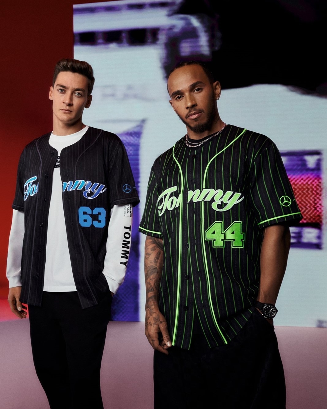  AWAKE MERCEDES AMG F1 ベースボール シャツ Tommy x Mercedes-AMG F1 x Awake NY Baseball Jersey White