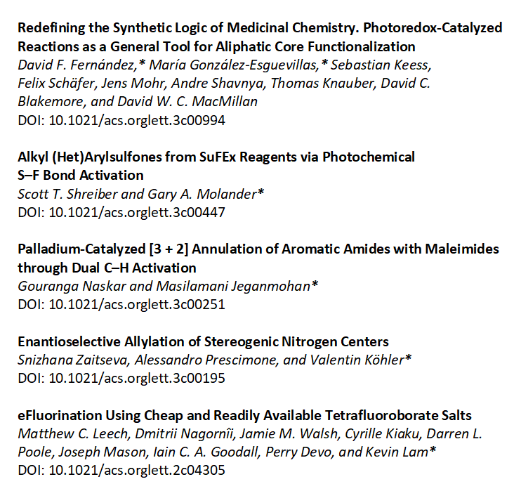 J Org Chem/Org Lett tweet media