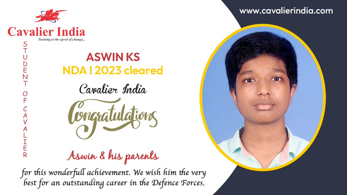 Congrats for clearing NDA I'23 Exam and Wishing you good luck for your future.
#ssb #ssbinterviewcleared #successful
#nda #ndacoaching #rank
#ssb #ssbcoaching #ndacoaching #trivandrumssb #ndacourse #cds #cdscoaching #cavalierindia #ssb #TrainingCourse #SSBCOACHING #ssbinterview