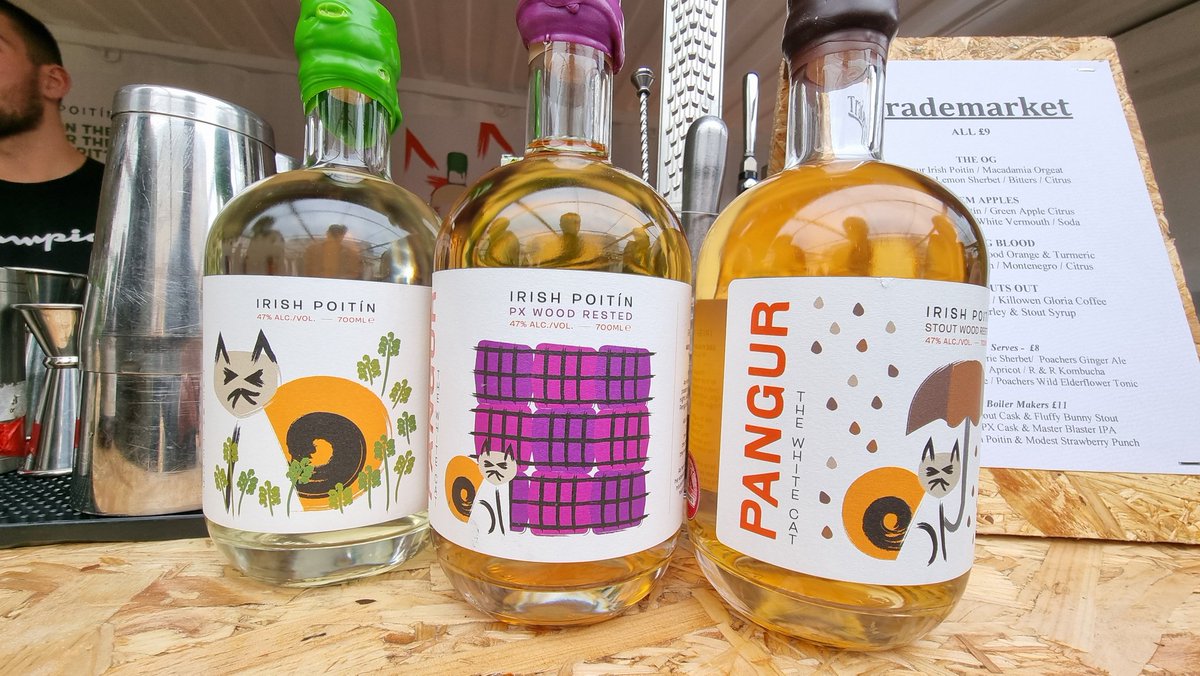 RyanMcAleerbiz's tweet photo. Poitín is no longer the stuff your cousin's neighbour's uncle's best friend keeps in a cupboard in his shed. Hats off to @brendan_carty and the @KillowenWhiskey team. #Pangur https://t.co/9cY10jy325