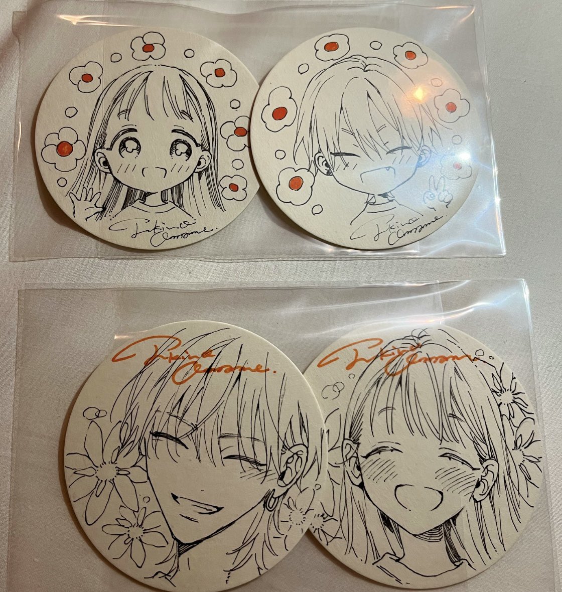 寝れなかったからみんなとコースター描いたよ😂 2こ入り1セットで500円だよ〜!