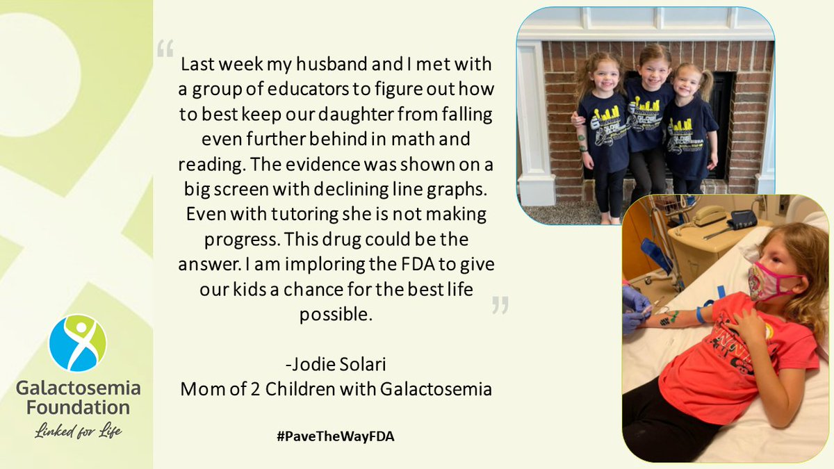 GalactosemiaFDN's tweet photo. Improvements across daily living activities, behavior, cognition and tremor would be significant to the galactosemia community. We need a treatment and every minute counts @US_FDA #PaveTheWayFDA #ThisIsGalactosemia https://t.co/2eJFsSNtL5