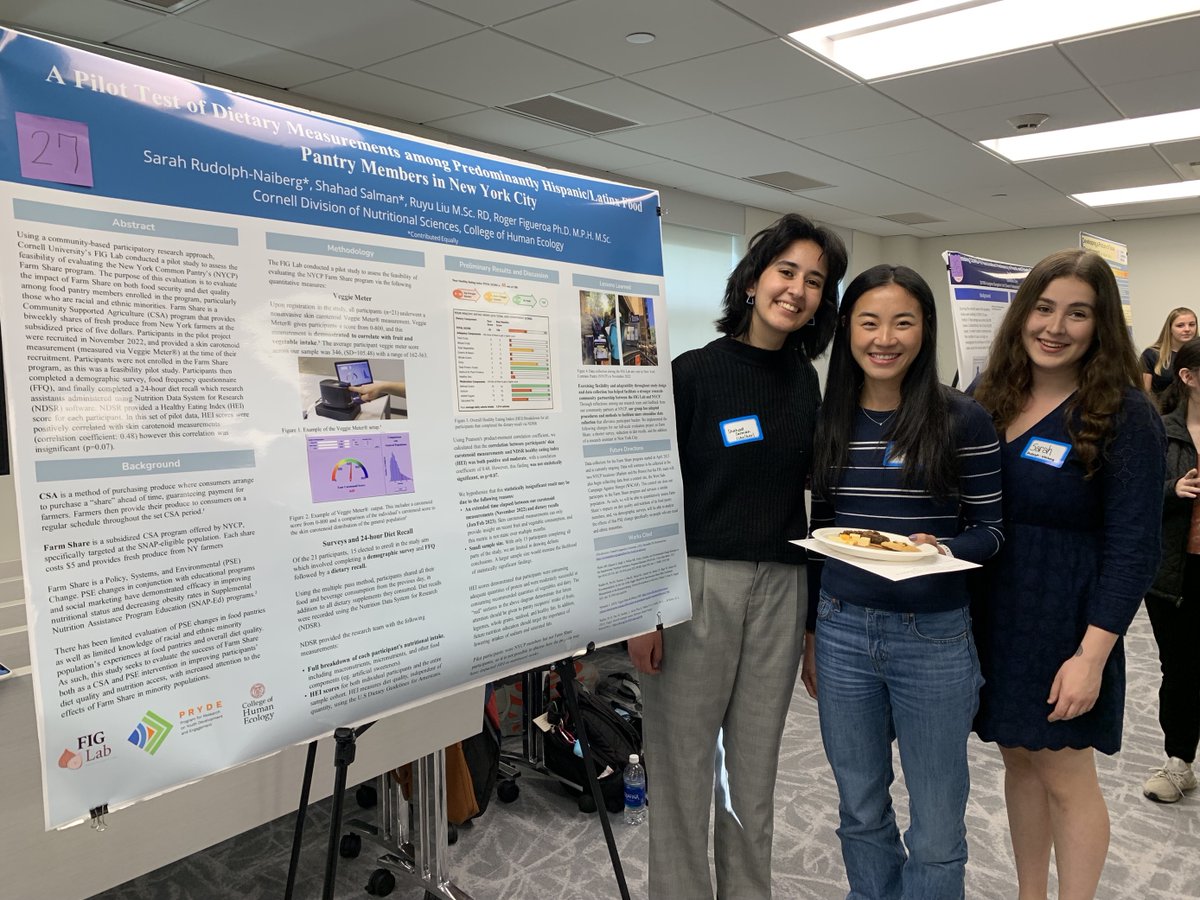 Ruyu Liu 刘如玉, MS, RD (@thisisruliu) on Twitter photo In the past year, I had the pleasure of mentoring two outstanding students, Sarah Rudolph-Naiberg and Shahad Salman <a href="/prydecornell/">PRYDE</a>. Yesterday, they showcased their community-engaged work from our collaboration with <a href="/NYCommonPantry/">NY Common Pantry</a> at the <a href="/CornellBCTR/">Bronfenbrenner Center for Translational Research</a> UG Research Symposium! 🥳 In the past year, I had the pleasure of mentoring two outstanding students, Sarah Rudolph-Naiberg and Shahad Salman <a href="/prydecornell/">PRYDE</a>. Yesterday, they showcased their community-engaged work from our collaboration with <a href="/NYCommonPantry/">NY Common Pantry</a> at the <a href="/CornellBCTR/">Bronfenbrenner Center for Translational Research</a> UG Research Symposium! 🥳