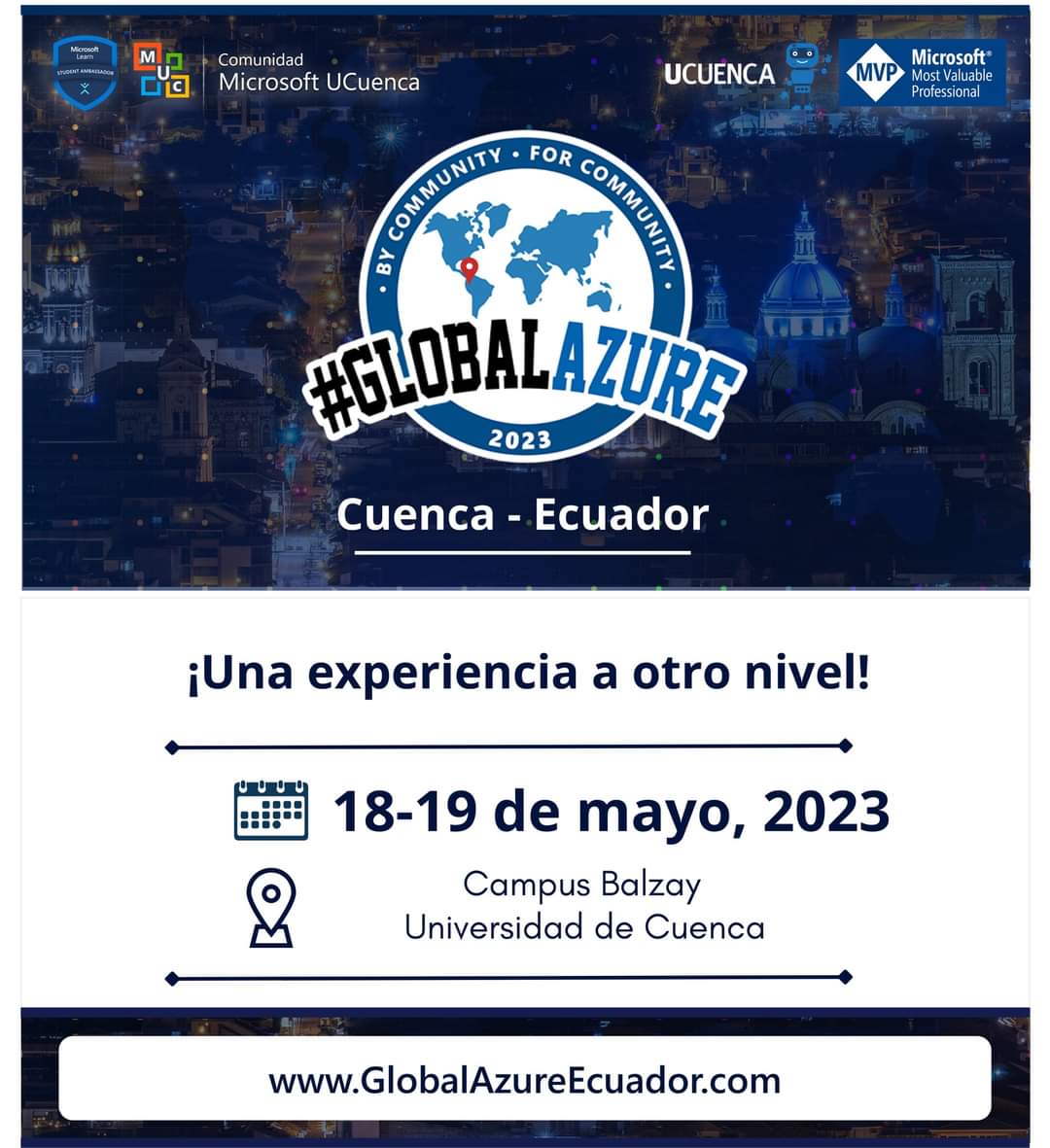 MicrosoftUC's tweet photo. 🤩¡Bienvenidos al Global Azure Ecuador 2023!🤩

Vuelve el evento a escala mundial que todos esperamos, con más de 20 sesiones entre conferencias y talleres sobre servicios en la nube (Microsoft Azure).😊

Registro: https://t.co/mlZ50dIJKc

¡Les esperamos!😊🤩 https://t.co/ciHQ0Xt9ER