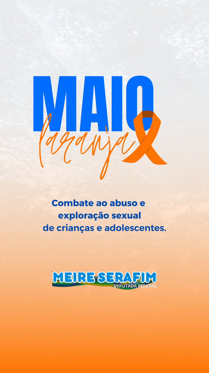 O mês de maio é dedicado a ações de enfrentamento ao abuso e à exploração de crianças e adolescentes. #MaioLaranja