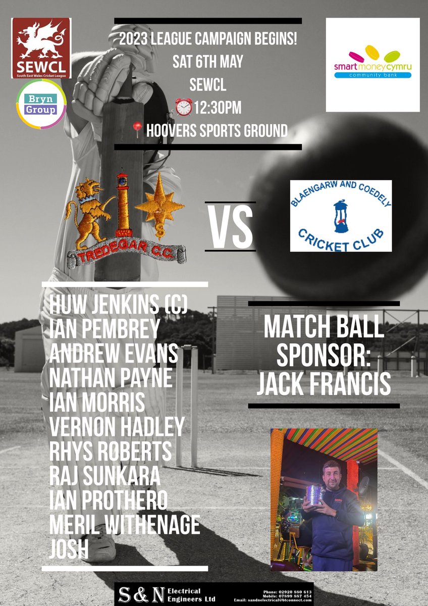 A big thank you to <a href="/JackFrancis1/">Jack Francis🇾🇪</a> for sponsoring the match ball for the first game of our league campaign. Fingers crossed the rain will stay away and we can finally get some cricket played ☔️☔️🤞🏻🤞🏻🏏🏏 <a href="/SEWCLeague/">SEWCL</a> <a href="/AllWalesSport/">All Wales Sport</a> <a href="/tredegarwales/">Tredegar, Blaenau Gwent, Wales</a> <a href="/TredegarCouncil/">Tredegar Town Counci</a>