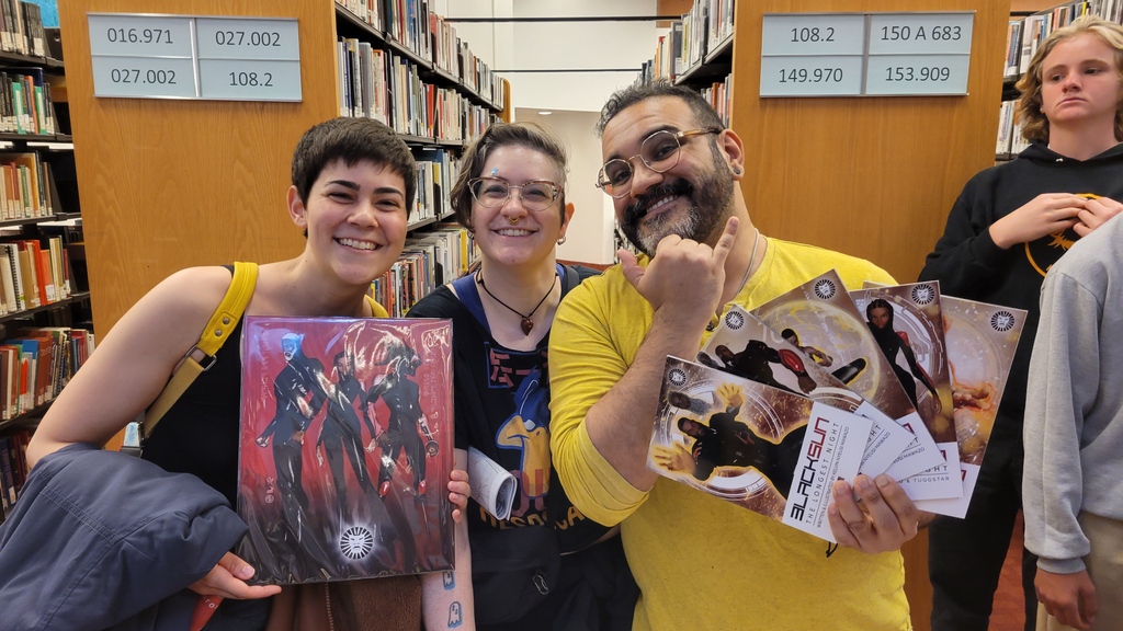blacksuncomics's tweet photo. A huge shout out to everyone who was able to make it out to TCAF this year and support us.
Read our books https://t.co/idIQ1DW3vE
#tcaf #tcaf2023 #torontocomicartsfestival #torontoreferencelibrary #blacksuncomics #afrofuturism #indiecomics #oursupportersAreTheBest https://t.co/jhoWRvfs5Q