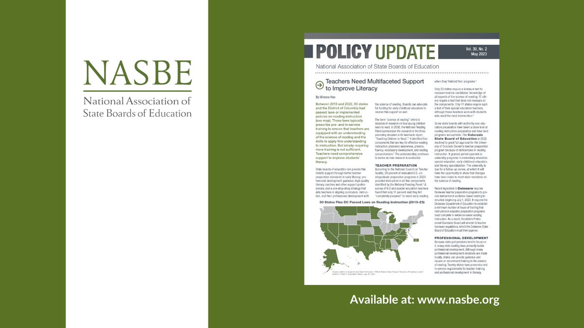 Colorado, Delaware, Mississippi, Florida, North Carolina, and Michigan have all prioritized more multifaceted support for teachers to improve #literacy. Read more from our new analysis here: ow.ly/syMW50OfWva