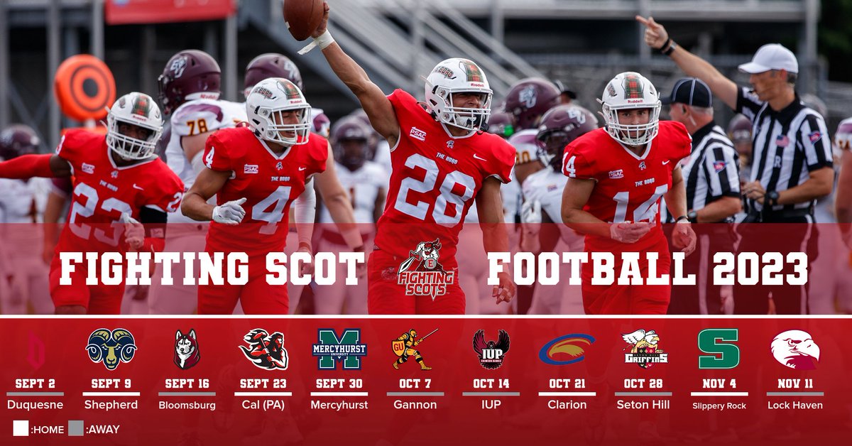 The 2023 <a href="/EdinboroFB/">Edinboro Football</a> schedule has been released.

📰 bit.ly/426siwu