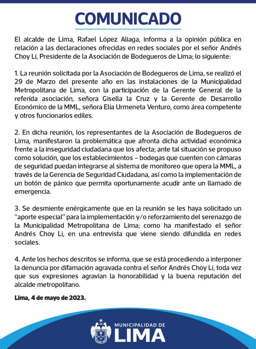 Rafael López Aliaga tweet media