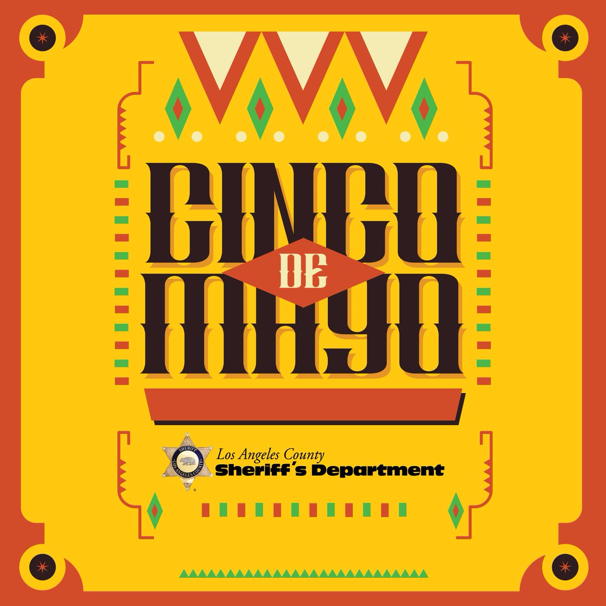 LASDHQ's tweet image. The Los Angeles County Sheriff&apos;s Department asks you to please celebrate this historical day responsibly.

Don’t make #CincodeMayo a deadly holiday due to drunk &amp;amp; drugged driving. Call a cab, use a rideshare app or call a friend.  #MaketheRightChoice