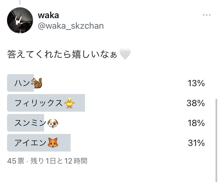結果こんな感じでしたぁぁ🤍
投票してくれてありがとう〜！