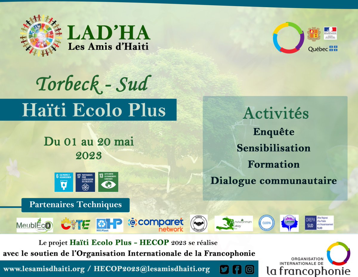 lesamisdAyiti's tweet photo. Le projet HECOP 2023, mise en œuvre avec le soutien de @OIFrancophonie  poursuit son chemin dans la Commune de Torbeck, Sud d'Haïti. https://t.co/SaIFX7vJtG