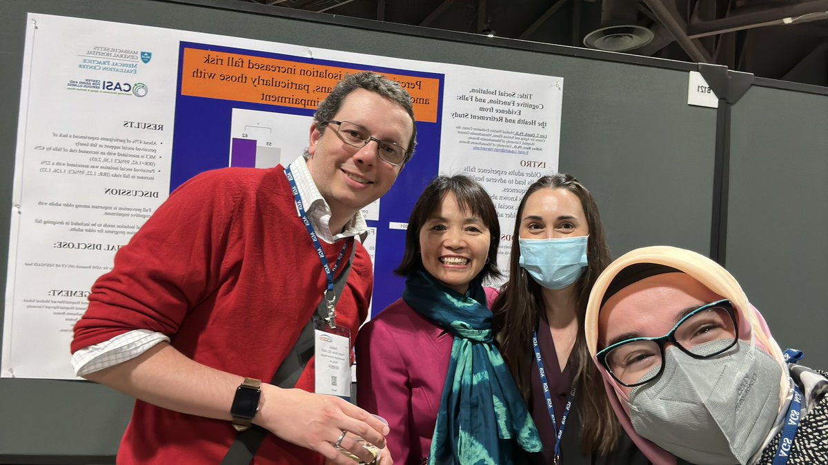 Presidential poster from <a href="/LienQuach001/">Lien Quach</a> <a href="/MGH_CASI/">MGH Center for Aging and Serious Illness (CASI)</a> on falls— #socialisolation was associated with increased risk of #falls and needs to be included in designing fall prevention programs in older adults. #AGS2023