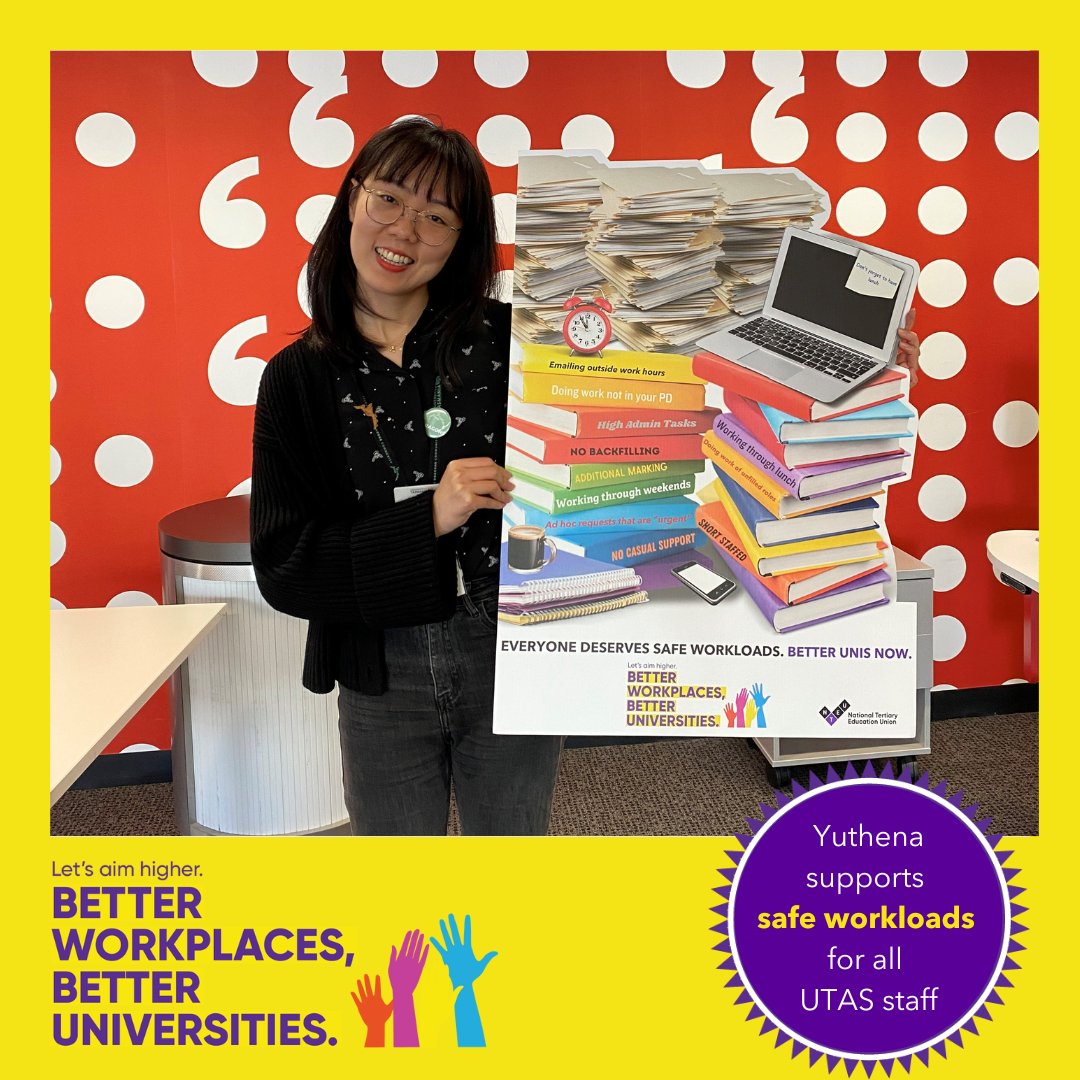 nteu_tas's tweet photo. Adam, Emerald, Vishnu & Yuthena deserve manageable workloads. Stand with them by joining the NTEU and saying enough to excess overwork. #BetterUnisNWA #BetterUTAS #SafeWork #politas @NTEUnion https://t.co/VYVww14kK3