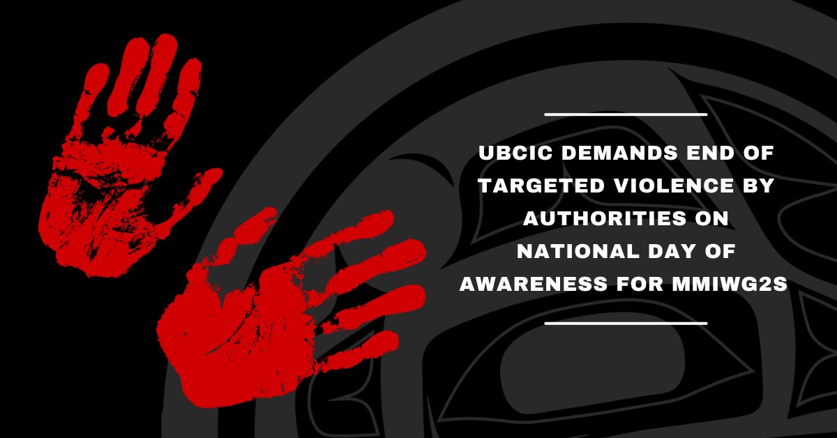 UBCIC's tweet photo. "UBCIC stands with the victims as well as family members who have lost loved ones to the crisis of MMIWG2S and continue to face discrimination and bias from the justice system in their quest for answers," https://t.co/wGMs1ZMwKX https://t.co/3b7UsZGTaa
