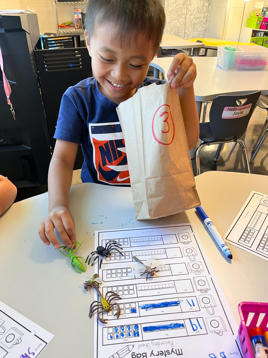 melliottsclass's tweet photo. We’re prepping for first grade math with detective ten, mystery bags, and concentration! https://t.co/WPLWZ11Roi