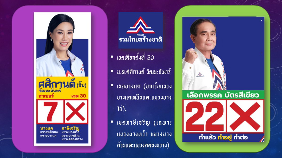 ย้ำๆ วนๆ ไป สำหรับคนที่มีทะเบียนราษฎร์ในพื้นที่เดียวกัน
#รวมไทยสร้างชาติ 
#รวมไทยสร้างชาติเบอร์22 
#รวมไทยสร้างชาติ2️⃣2️⃣ 
#ประยุทธ์จันทร์โอชา 
#เลือกตั้ง66 
#เลือกตั้ง2566