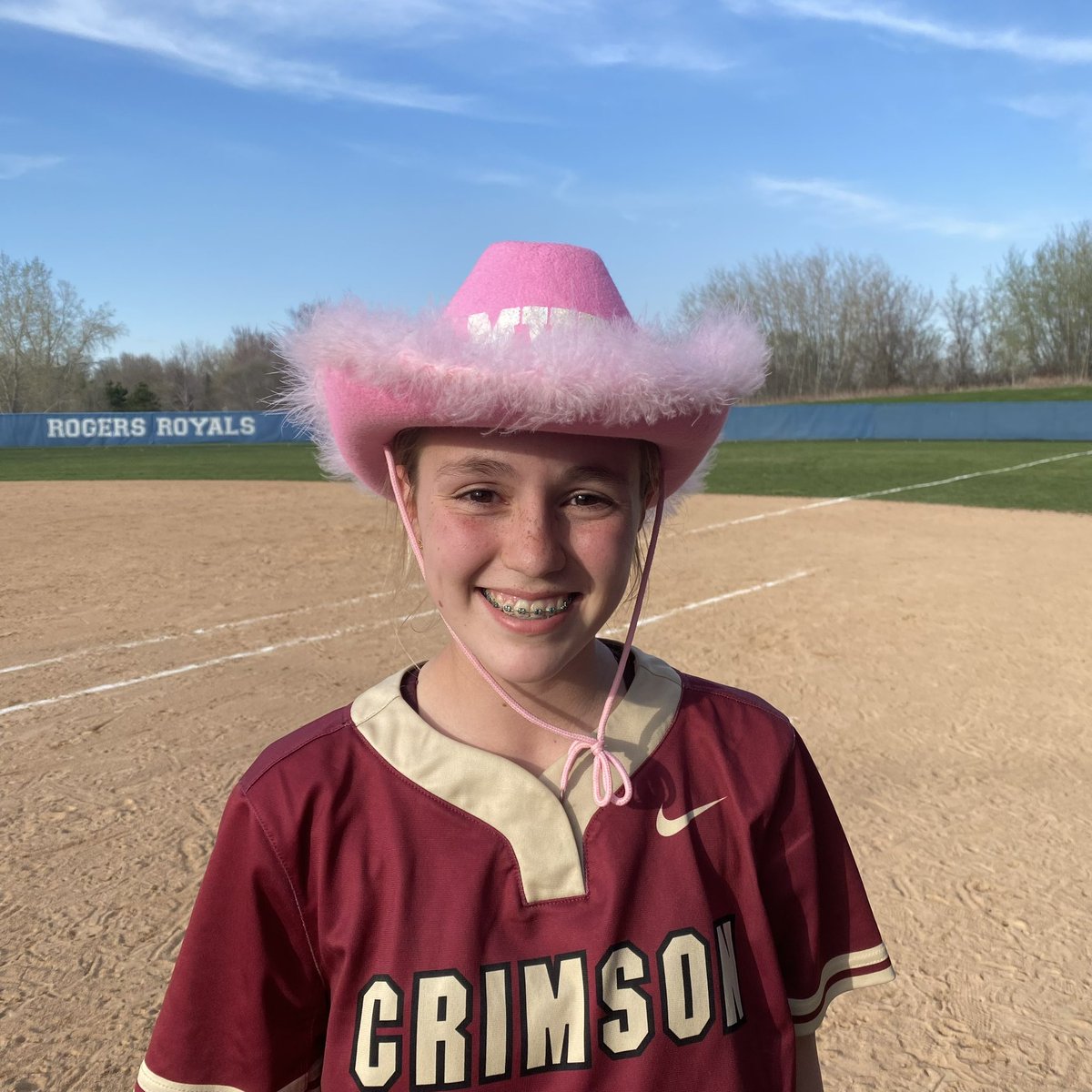 The Crimson with a W at Rogers today fantastic game!!! <a href="/sarahzim23/">Sarah Zimmerman</a> freshman SS with the game MVP Award!!! 9A &amp; B sq with W’s JV will get back at it tomorrow!!! #AlwaysLookToGetBetter #Bunt #CrimsonPride <a href="/MGActivities/">Crimson Activities</a>