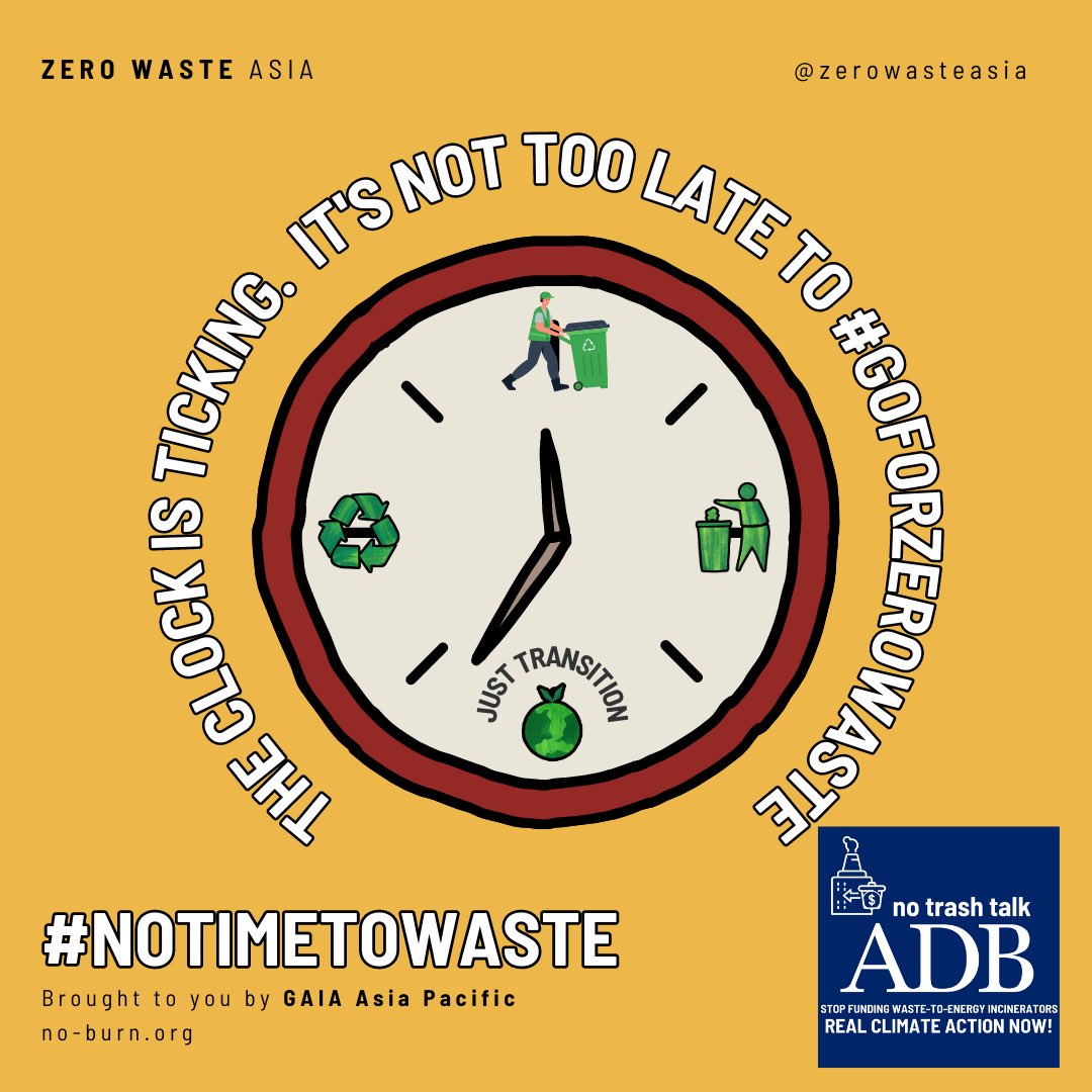 ZeroWasteAsia's tweet photo. [1/2] As the annual meeting of the @adb_hq comes to a close, we reiterate our call:

1st, Immediate phase-out of investment to WtE incinerators 

#LaborDay #NoTrashTalkADB #NoTimeToWaste #ProtectionNotPollution #BurnNot #ADBIncheon https://t.co/5lOcwBWkwR