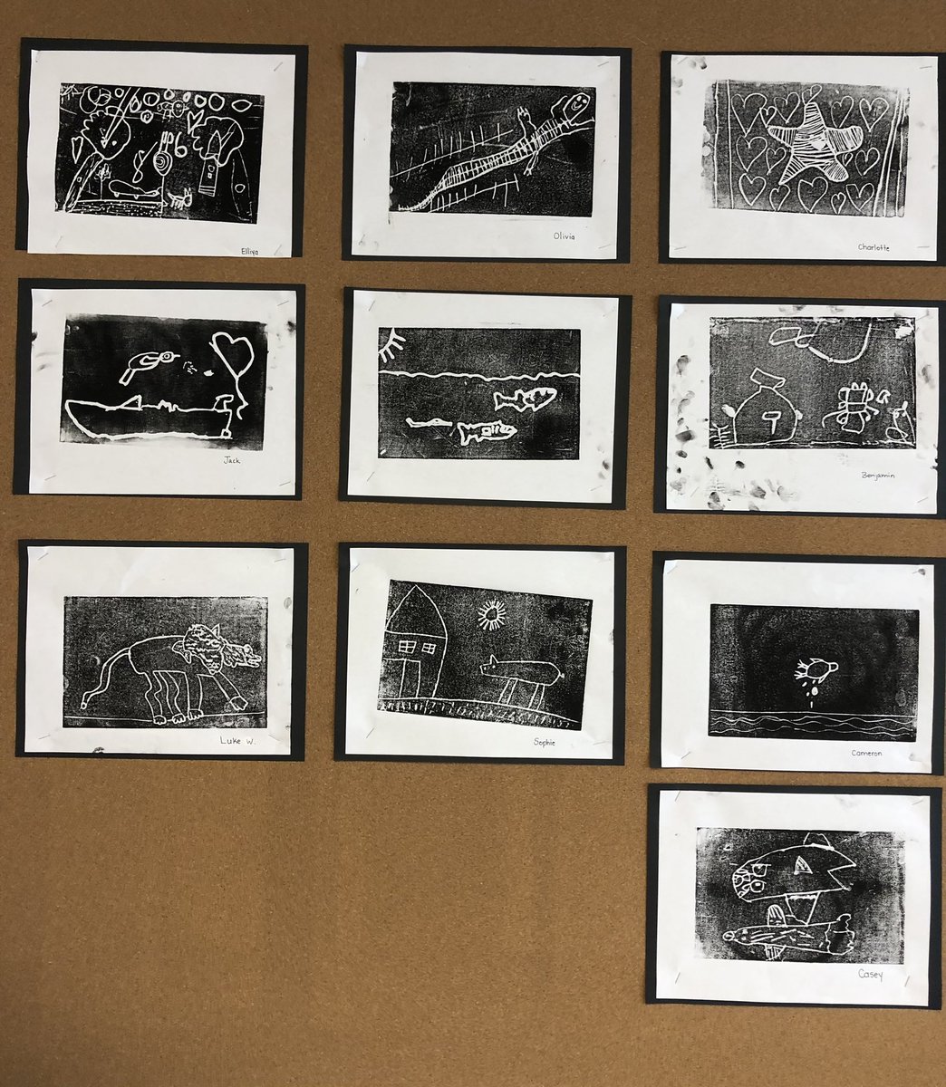 Check out these beautiful prints the Grade 1’s made with artist, Catherine Wright! @artsnl @AdmiralsAcad_NL