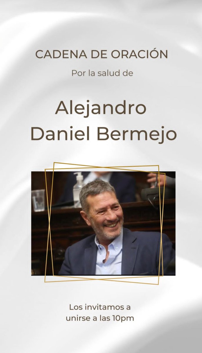 Me sumo a la cadena de oración por la salud de mi amigo y compañero @AleBermejoMza 🙏

Acompañamos a la familia en este difícil momento.