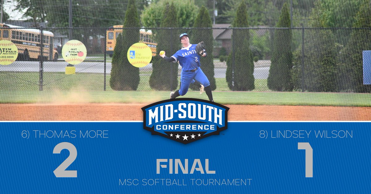 MidSouthSports's tweet photo. Thomas More defeats Lindsey Wilson 2-1 in the first elimination game of the MSC Softball Tournament https://t.co/7iHHprfCbQ